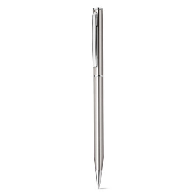 LESLEY METALLIC. Aluminium ball pen with clip and twist mechanism